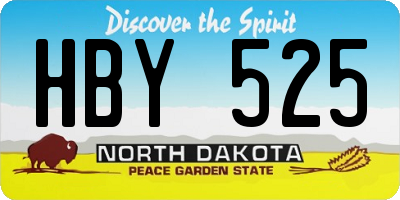 ND license plate HBY525