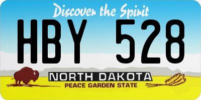 ND license plate HBY528