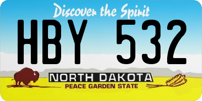 ND license plate HBY532