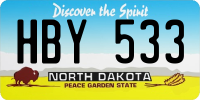 ND license plate HBY533