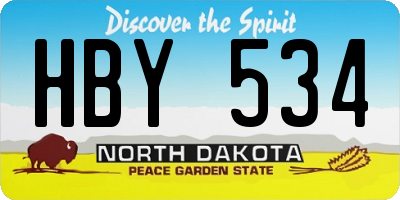 ND license plate HBY534