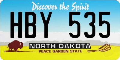 ND license plate HBY535