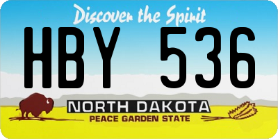 ND license plate HBY536