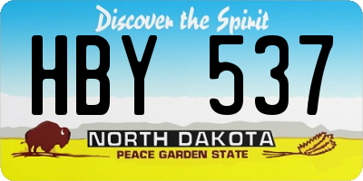 ND license plate HBY537