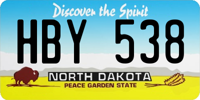 ND license plate HBY538