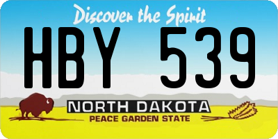 ND license plate HBY539