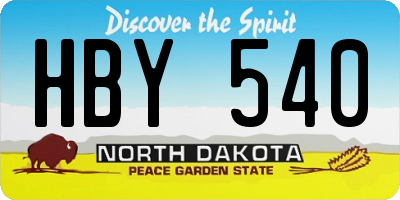 ND license plate HBY540