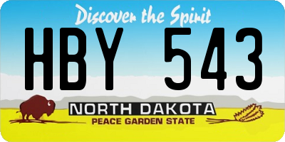 ND license plate HBY543