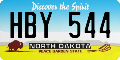 ND license plate HBY544