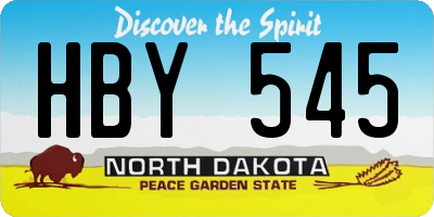 ND license plate HBY545