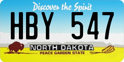 ND license plate HBY547