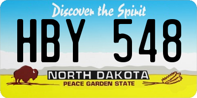 ND license plate HBY548