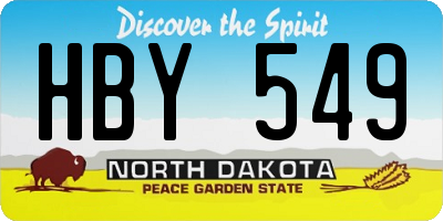 ND license plate HBY549