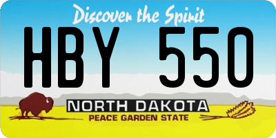 ND license plate HBY550