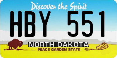 ND license plate HBY551