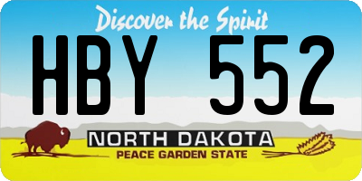 ND license plate HBY552