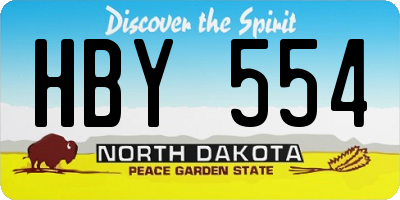 ND license plate HBY554