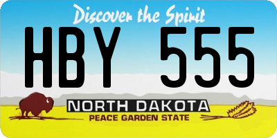 ND license plate HBY555