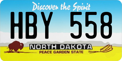 ND license plate HBY558