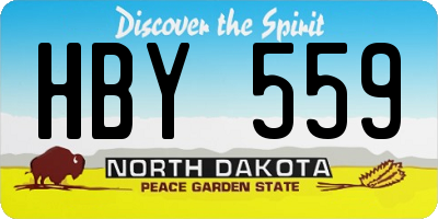 ND license plate HBY559