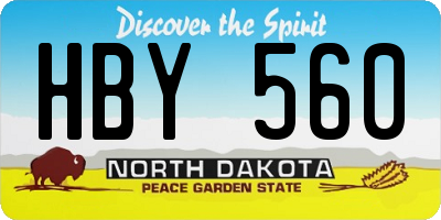 ND license plate HBY560