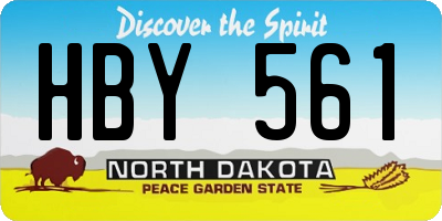 ND license plate HBY561