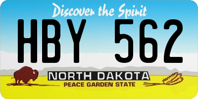 ND license plate HBY562