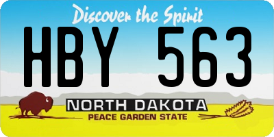 ND license plate HBY563