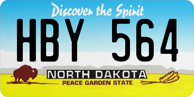 ND license plate HBY564