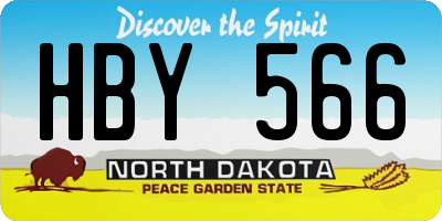 ND license plate HBY566
