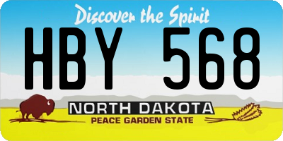 ND license plate HBY568