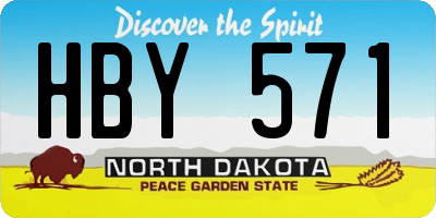 ND license plate HBY571