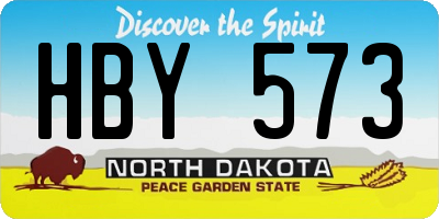 ND license plate HBY573