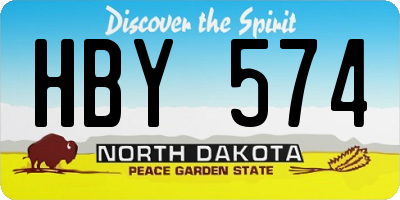 ND license plate HBY574
