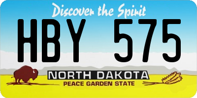 ND license plate HBY575