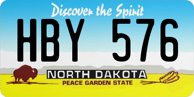 ND license plate HBY576