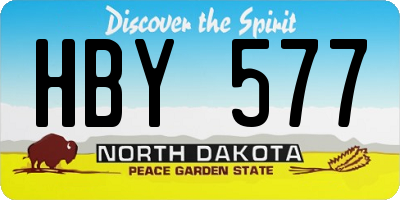 ND license plate HBY577