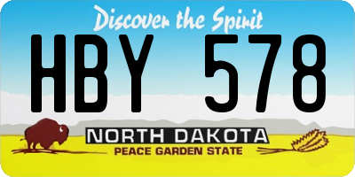 ND license plate HBY578