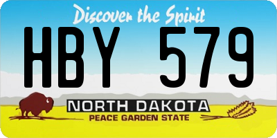 ND license plate HBY579