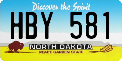 ND license plate HBY581