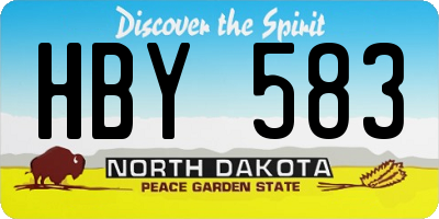 ND license plate HBY583