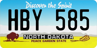 ND license plate HBY585