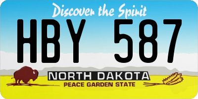 ND license plate HBY587