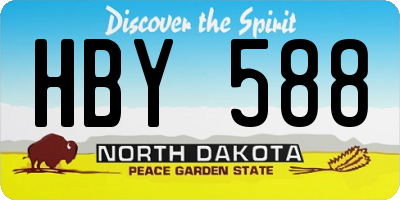 ND license plate HBY588