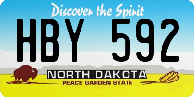 ND license plate HBY592