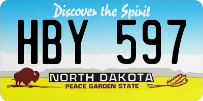 ND license plate HBY597