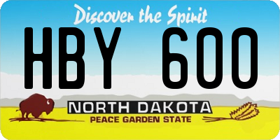 ND license plate HBY600