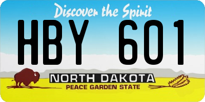 ND license plate HBY601