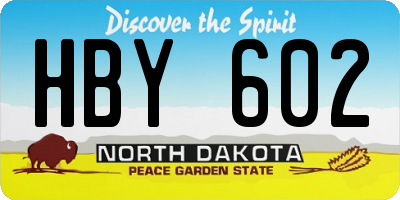 ND license plate HBY602