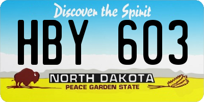 ND license plate HBY603